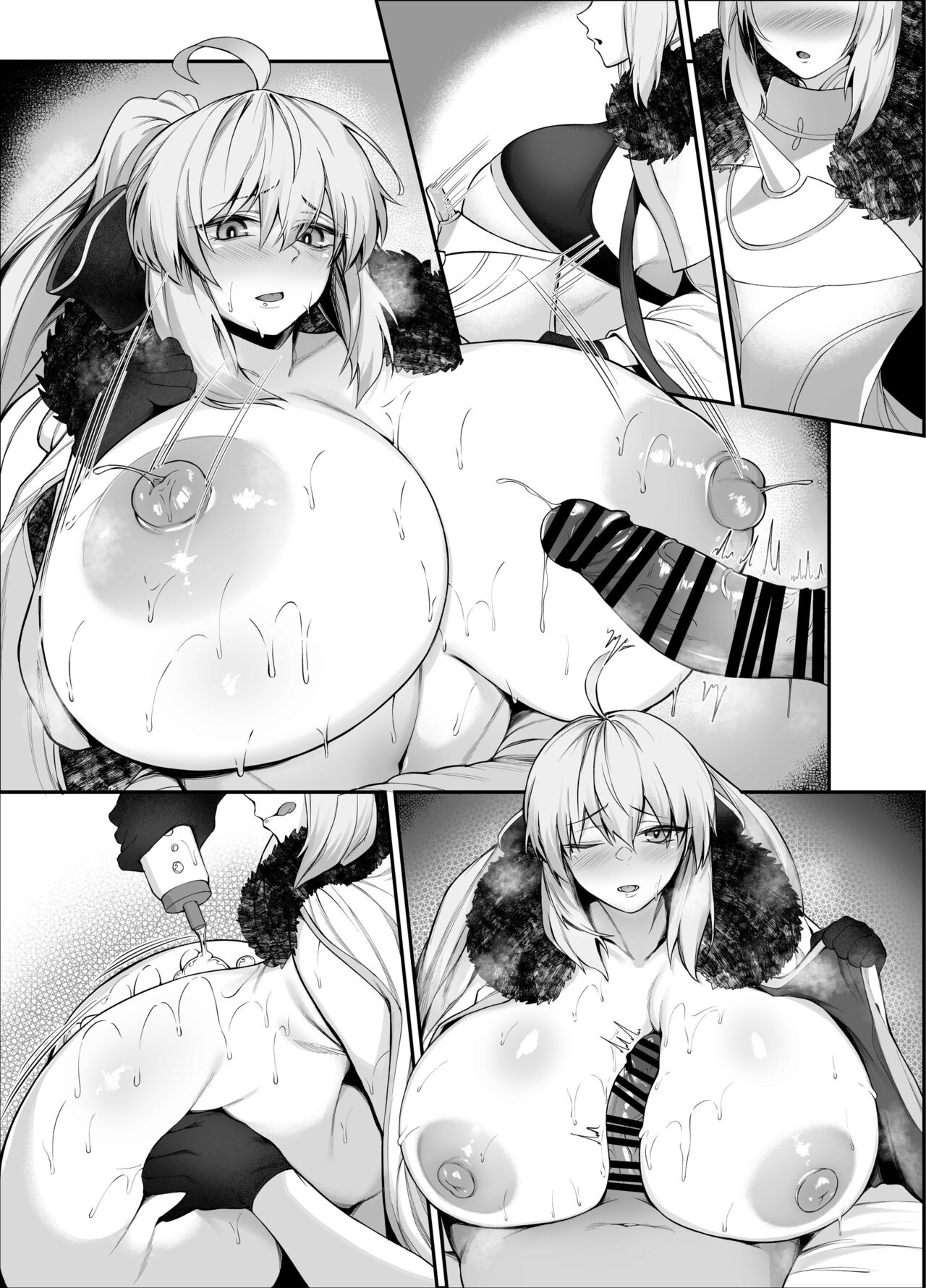 【5月-1/モノクロ6p】隠れ爆乳救世主トネリコのマスター君搾精パイズリ魔力補給 page 7 full