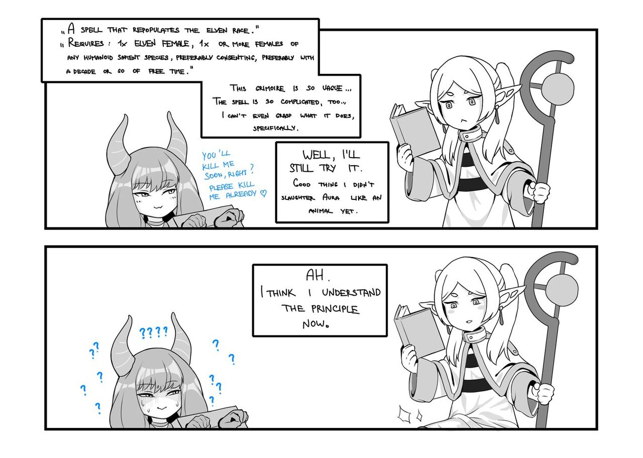 Frieren preparing to do her best for the revival of the elven race page 1 full
