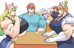 Tohru & Kobayashi + extra girls