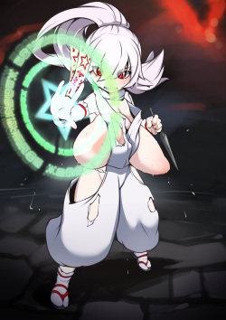 Albino kunoichi shrine maiden in trouble!