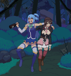 Aqua and Yunyun fucked by spiders